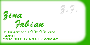zina fabian business card